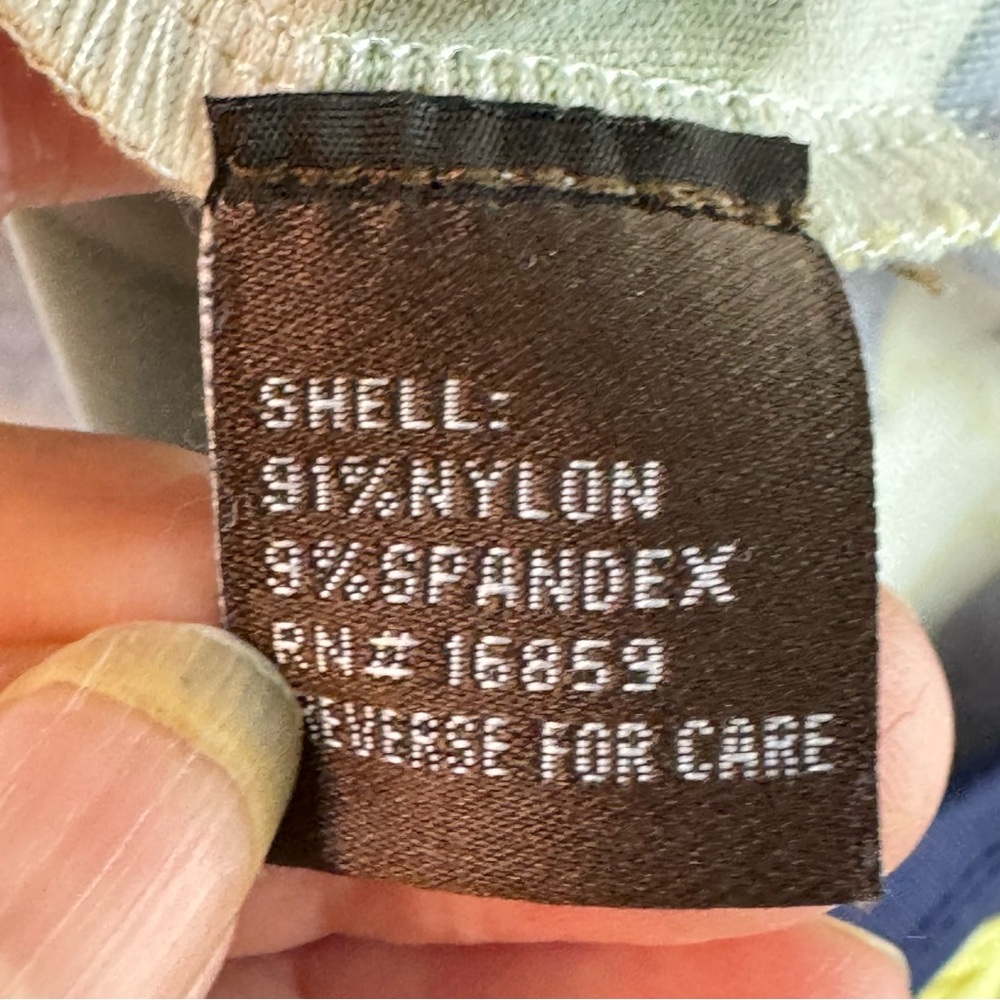 Womens J McLaughlin Size XL Green/Blue/Yellow Nylon/Spandex Printed LS Shirt Top - Picture 9 of 10